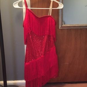 Red one piece dance costume